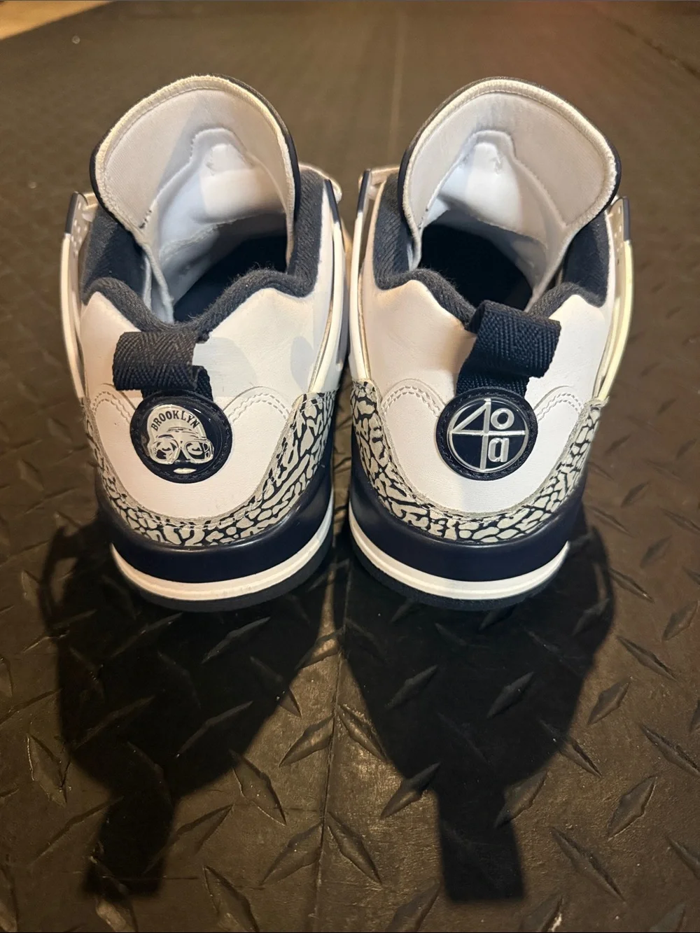 Jordan Retro 3 White Navy with Elephant Print